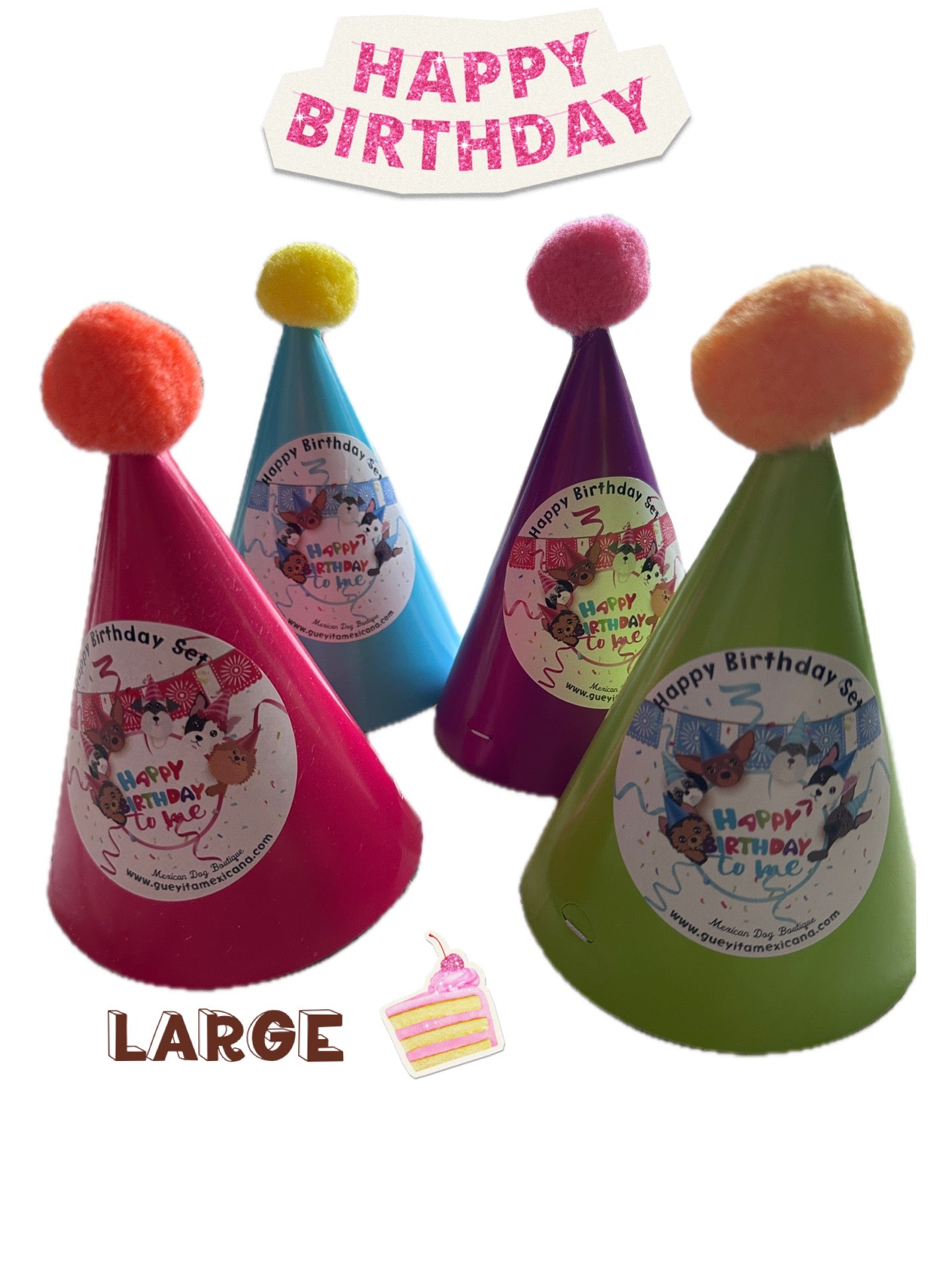 Happy Birthday hats for dogs
