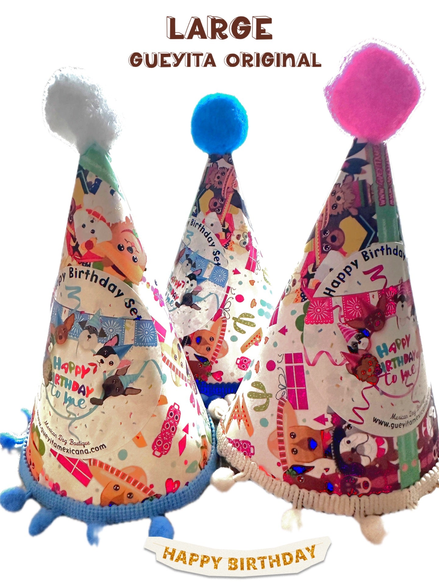 Happy Birthday hats for dogs