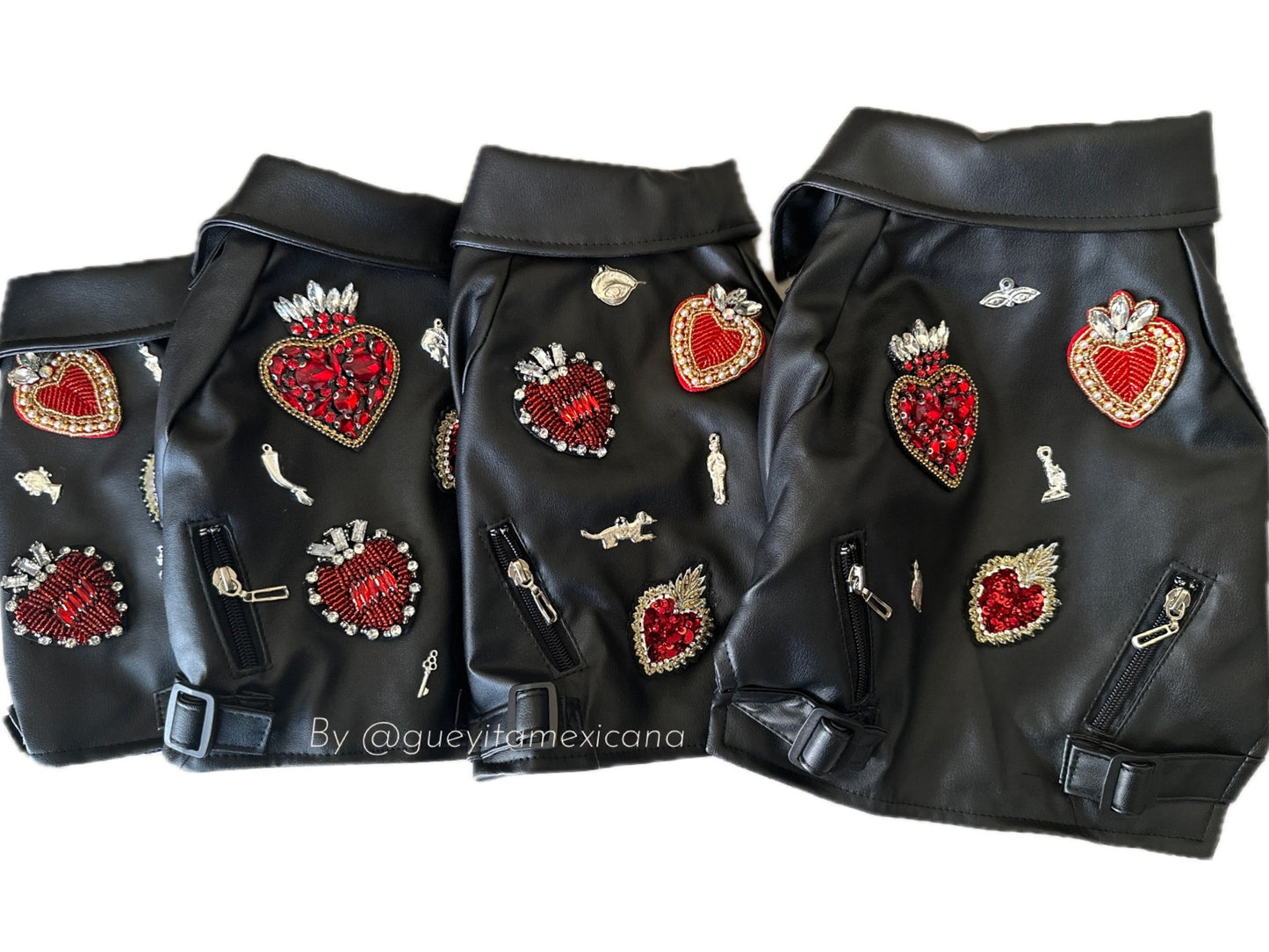 Heart-Patch Pleather Dog Jacket!