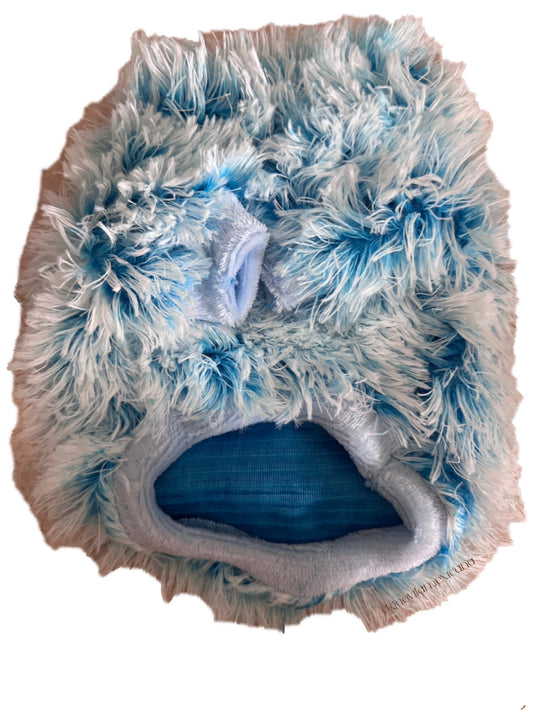Blue fluffy dog sweater