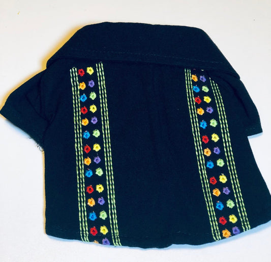 Mexican Black Guayabera for dog - GueyitaMexicana