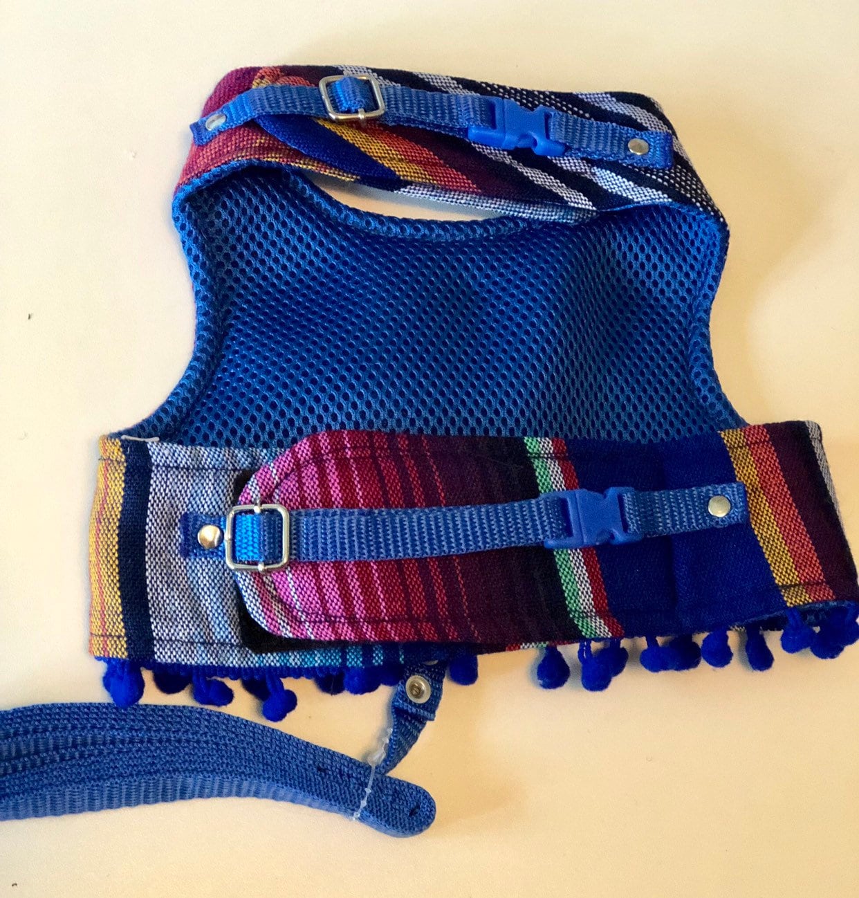 Mexican dog harness color blue - GueyitaMexicana