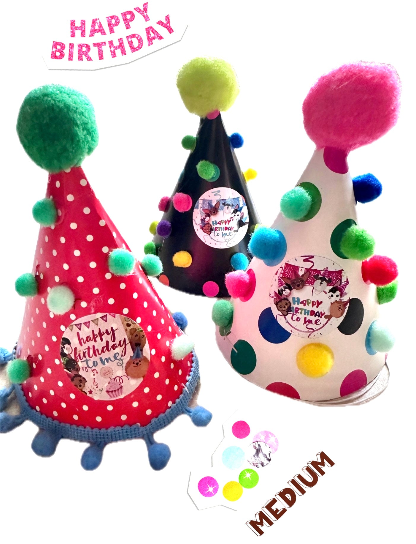 Happy Birthday hats for dogs