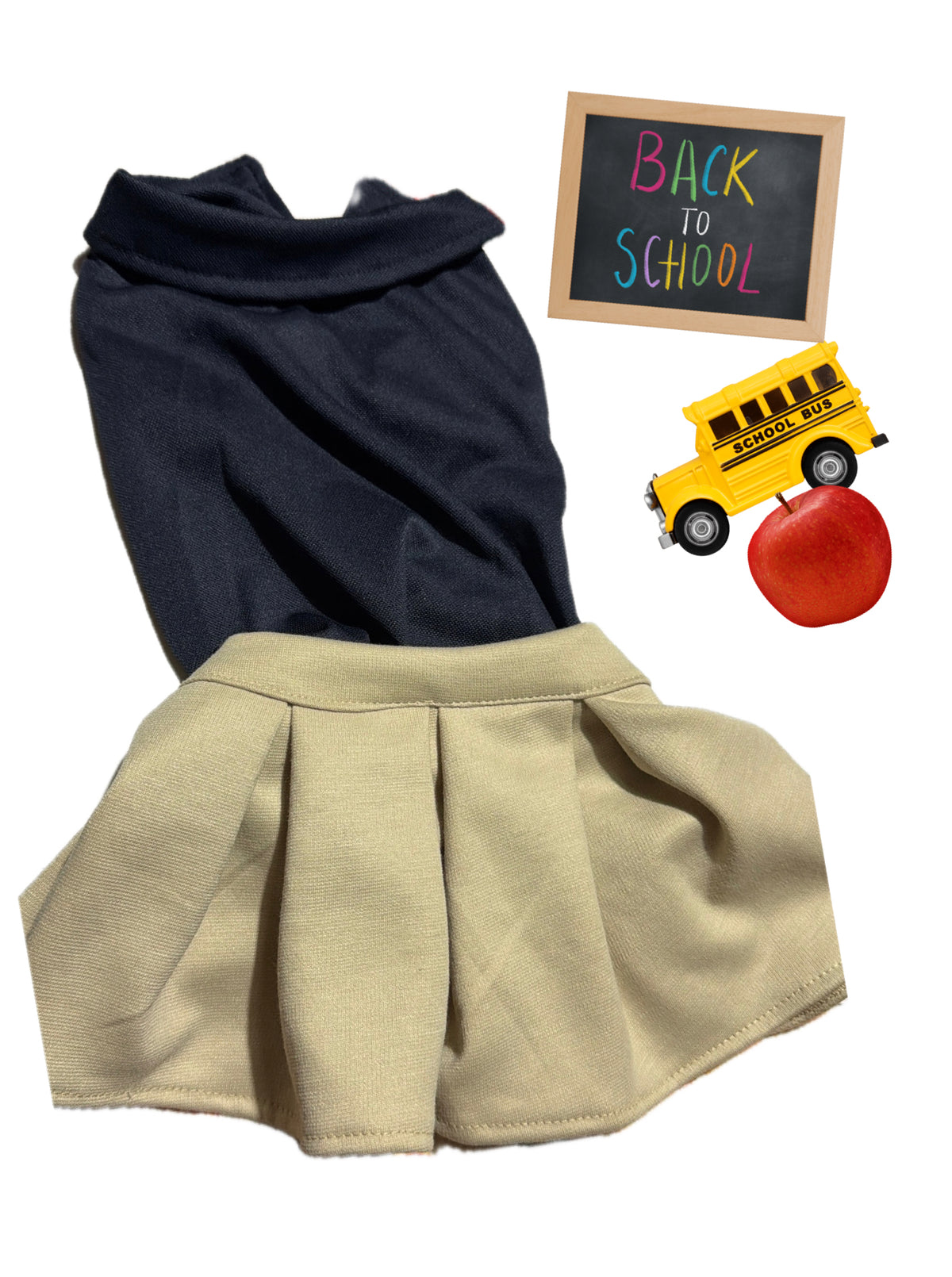 Charming Handmade Dog Girl Uniform for Back to School!