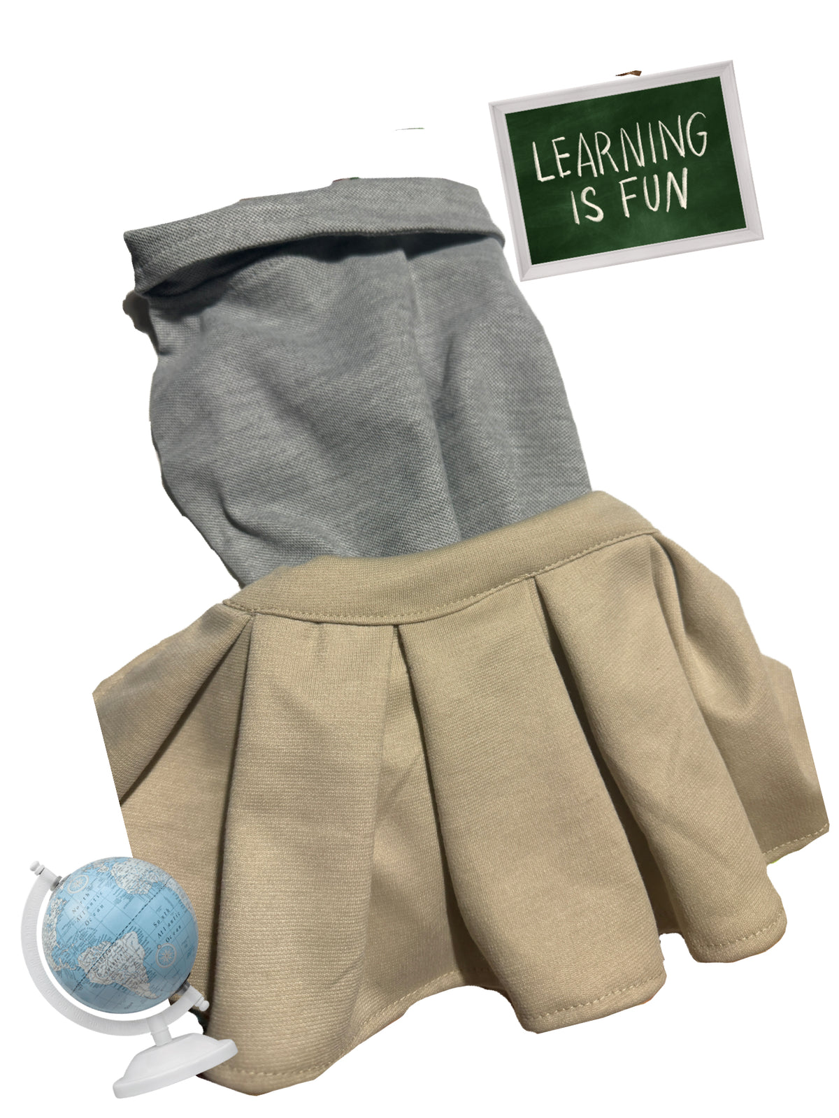 Charming Handmade Dog Girl Uniform for Back to School!