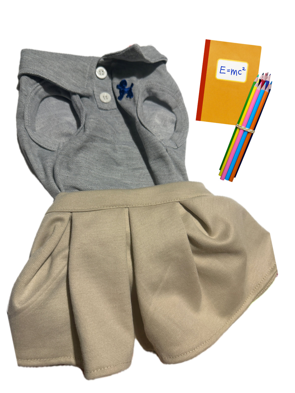 Charming Handmade Dog Girl Uniform for Back to School!