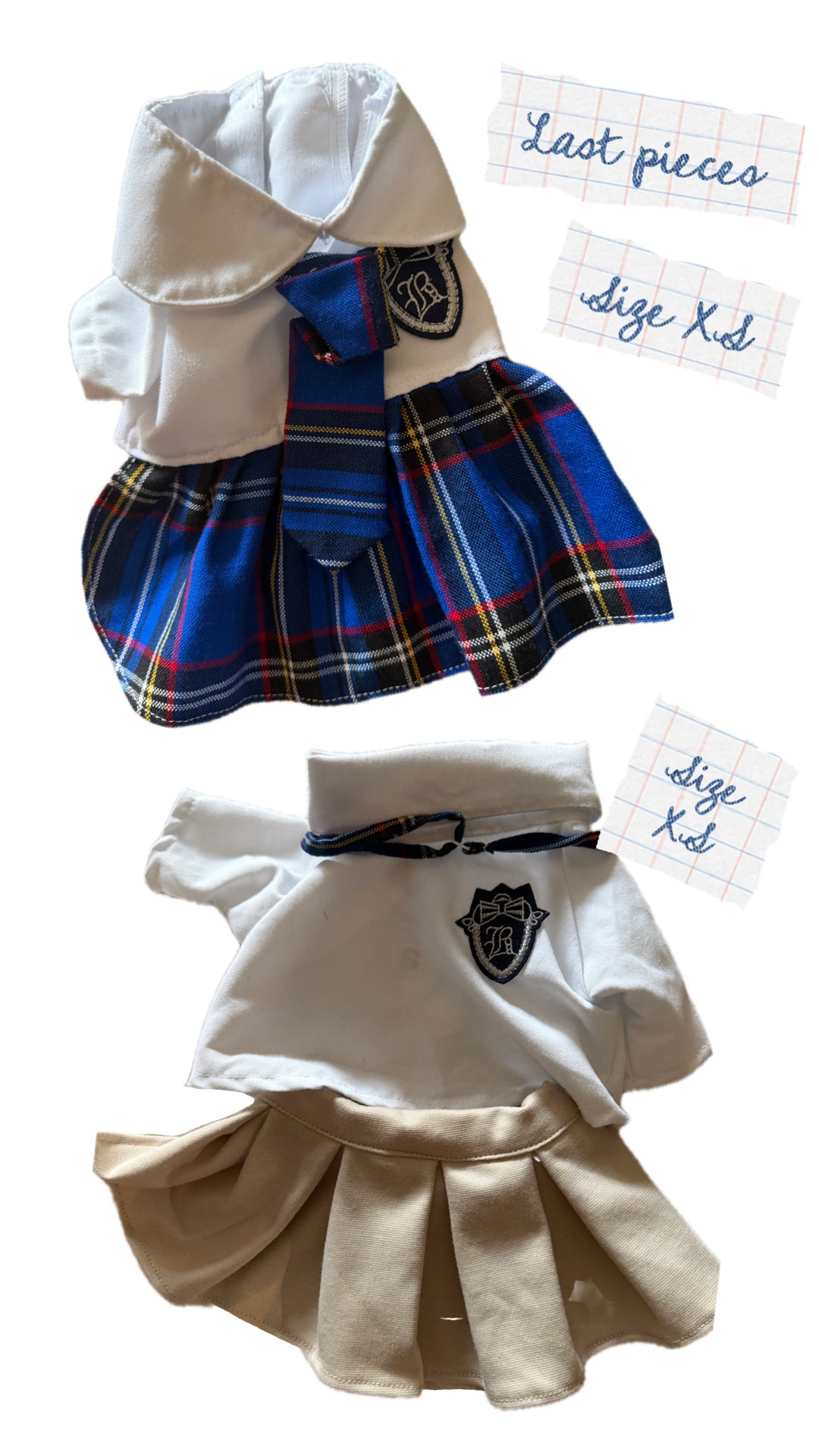 Charming Handmade Dog Girl Uniform for Back to School!