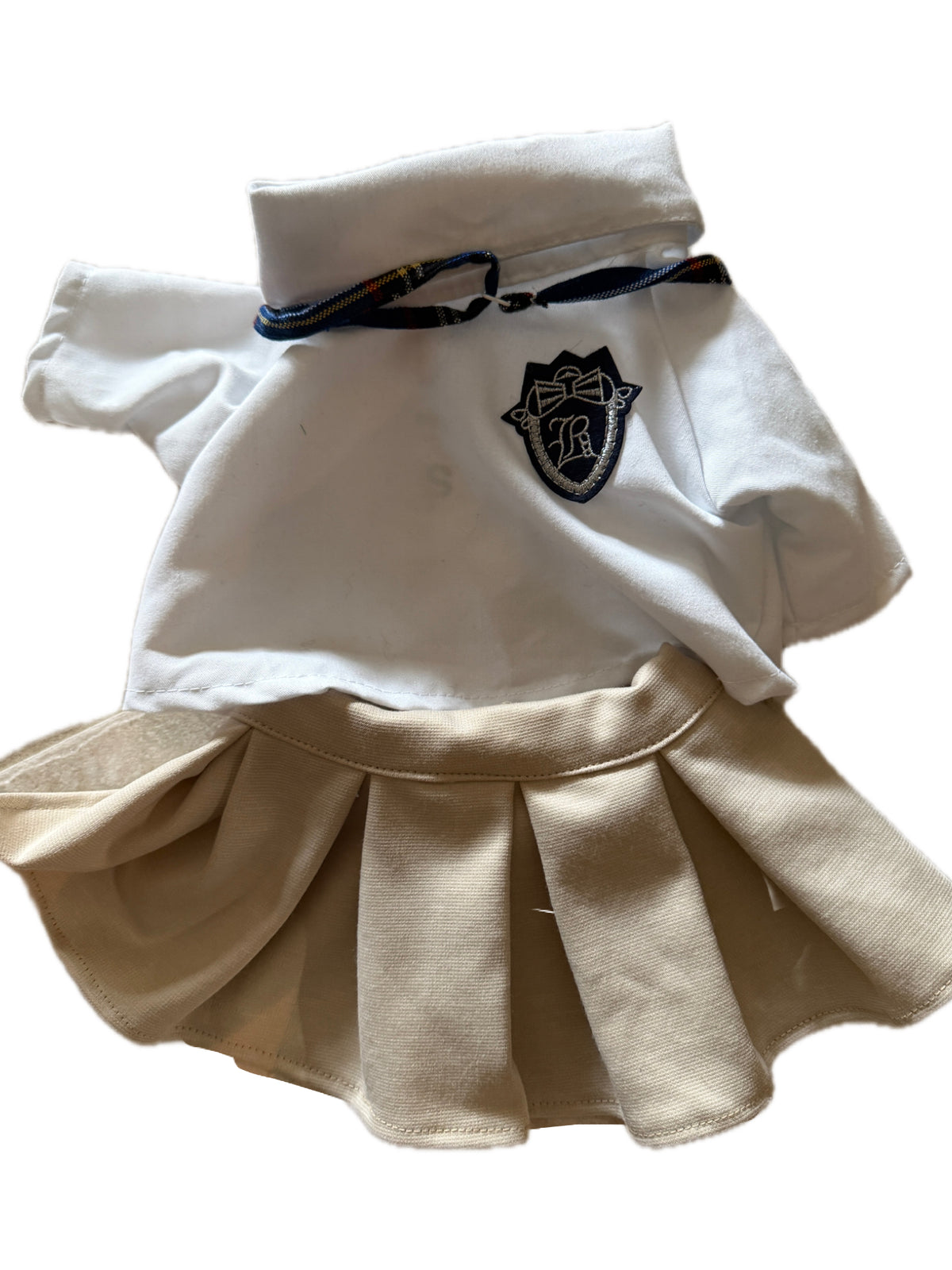 Charming Handmade Dog Girl Uniform for Back to School!