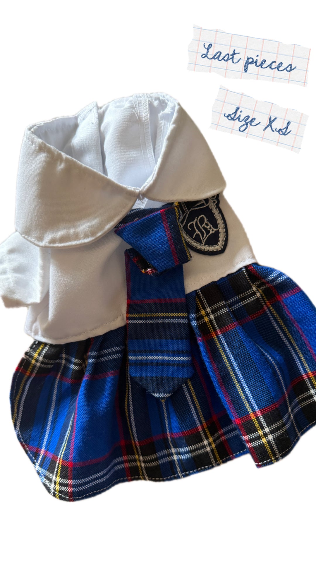 Charming Handmade Dog Girl Uniform for Back to School!