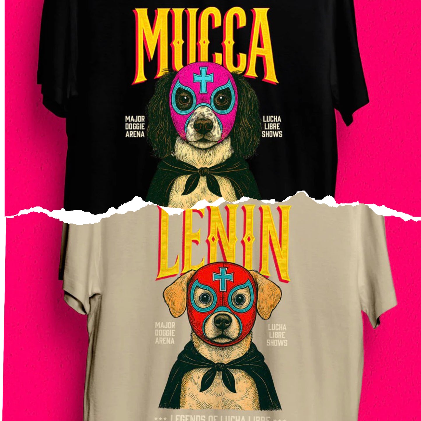 Lucha Libre Dog T-Shirt: Let Your Pup Be the Star of the Ring! -Preorder