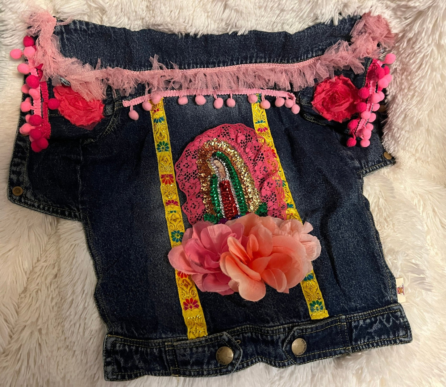 Virgin of Guadalupe denim jacket - GueyitaMexicana